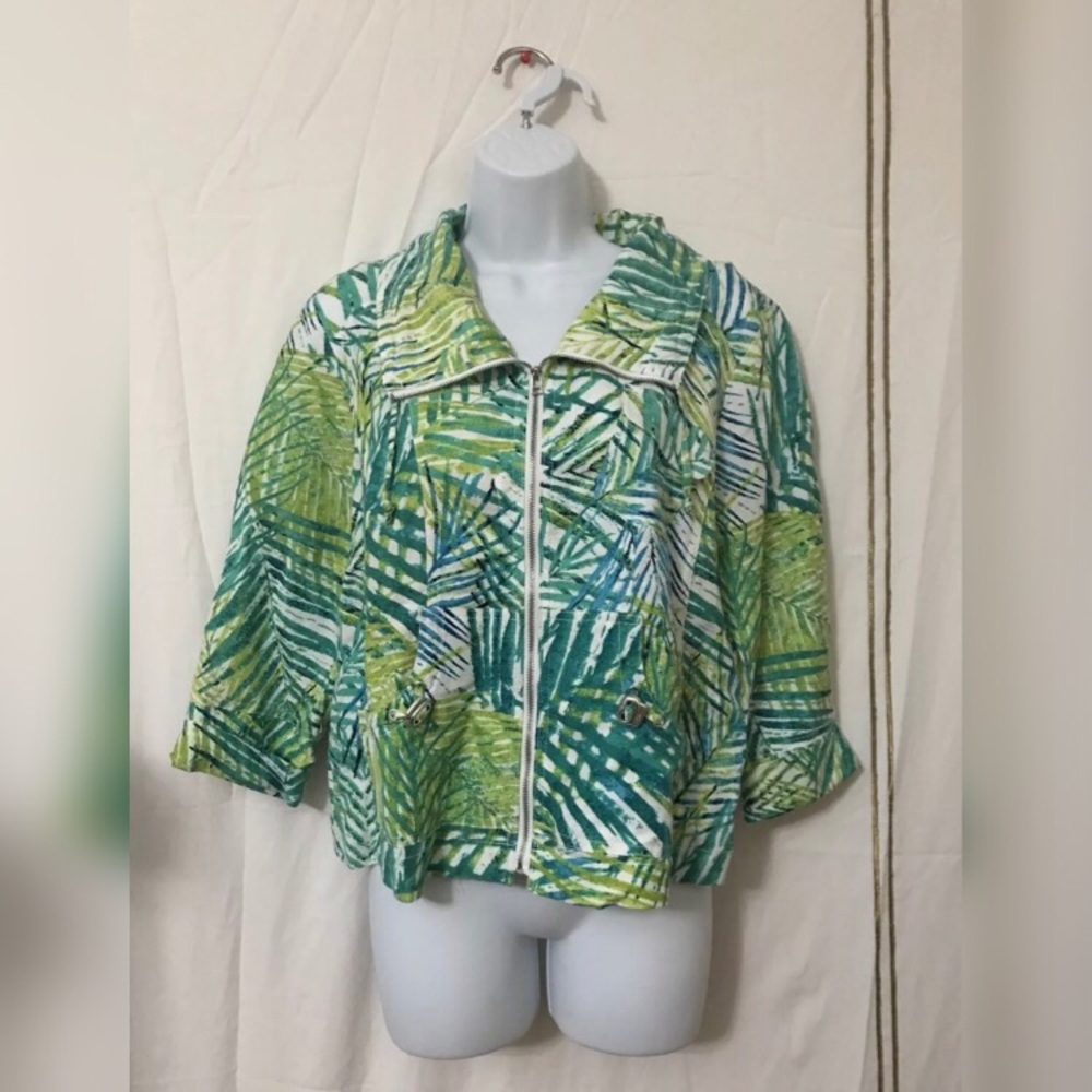 Ruby Rd. Front Zipper Tropical Jacket - image 1
